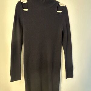 French Connection Black Cut-Out Shoulder Dress